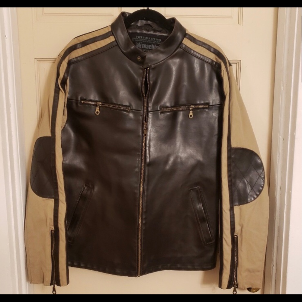 Machine Brown Motorcycle Jacket: Large
